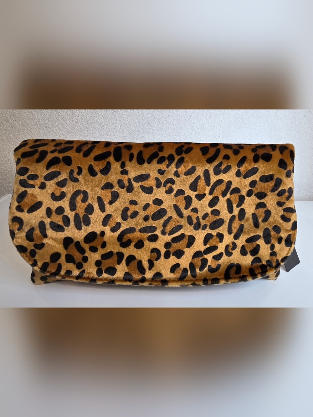 Street Level Black and Kraft Brown  Leopard Print Clutch Bag